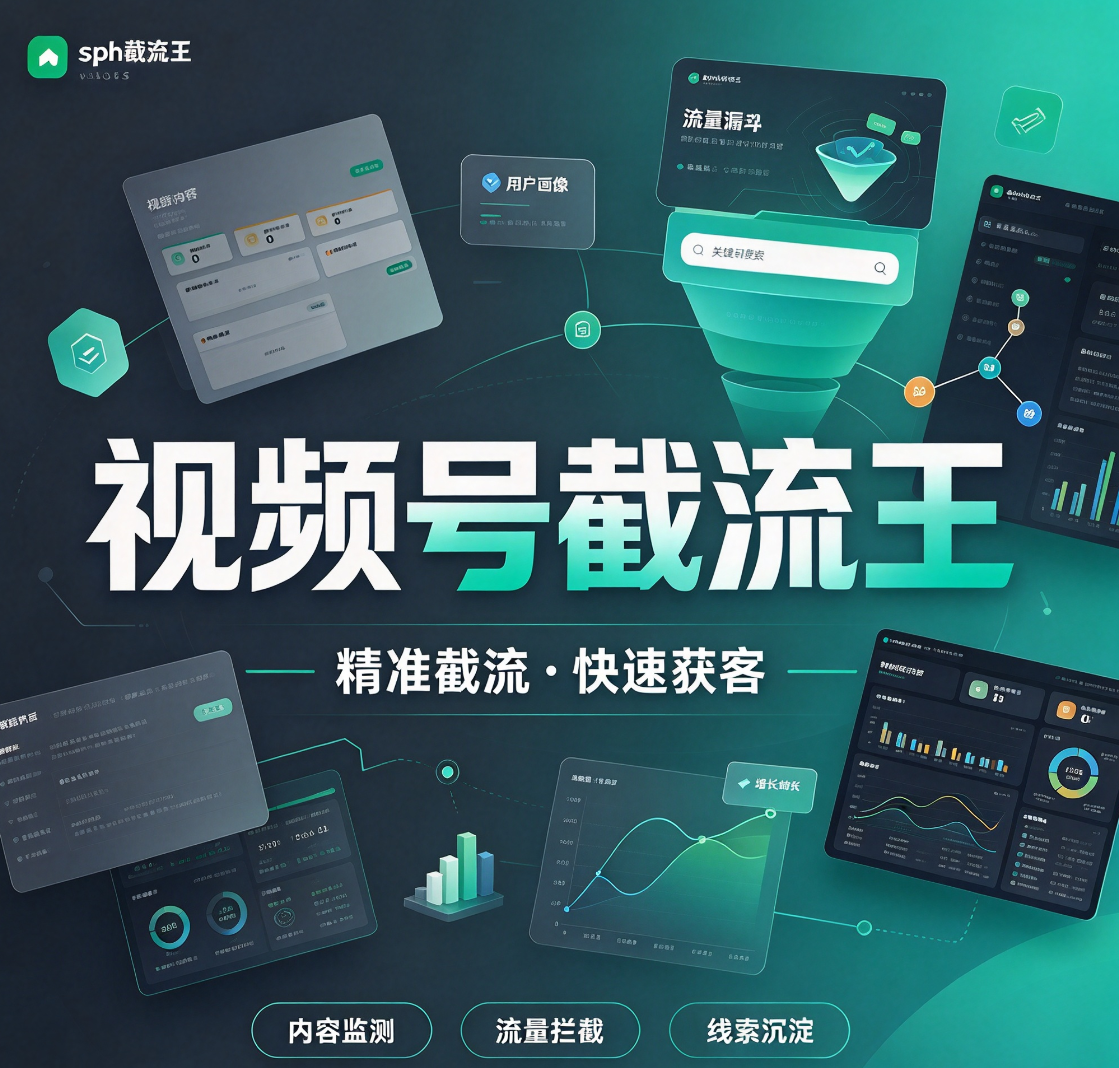 【新品推荐】视频号截流王 支持自动监控、智能筛选、精准线索、多账号管理